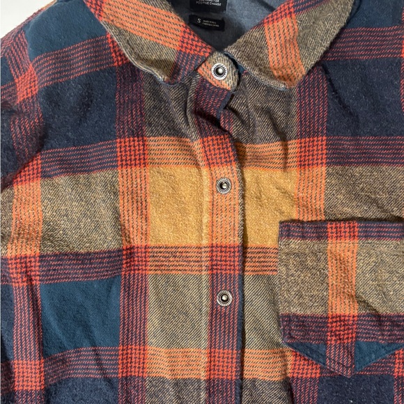 Prana Golden Canyon Flannel Plaid Button Up Top Size S Hiking Bonfire Grunge - Picture 6 of 9